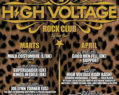 On 10 March Joe performs at High Voltage in Copenhagen, Denmark.